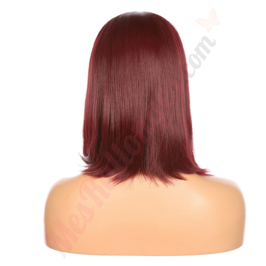 DM1810677-v4 - Perruque Courte Cheveux Synthétique Rouge Foncé [VENTE FINALE]