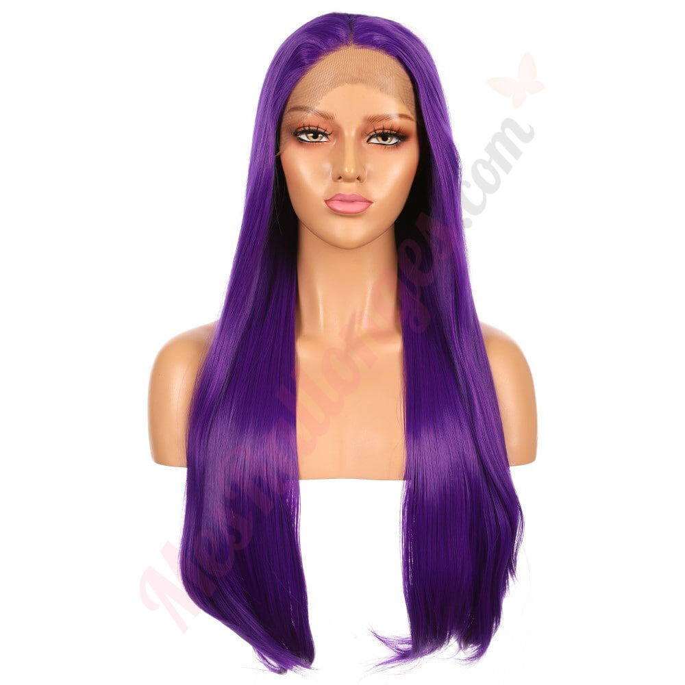 G1904816 v3 Perruque Longue Cheveux Synth tique Mauve Vente Finale