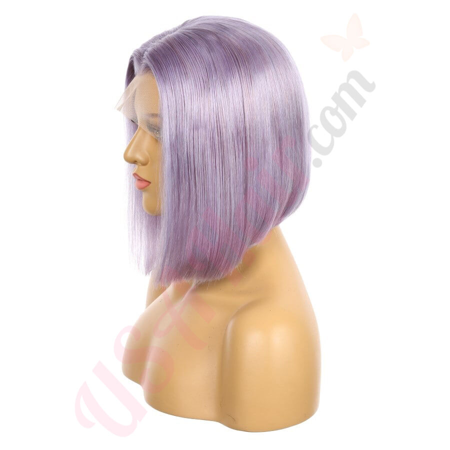 Lavender soft purple newest ombre human bob wig