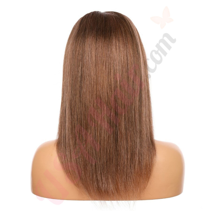 12 4T 4 30 Short Color 4T 4 30 Remy Human Hair Wig 12 inches Brown Auburn Final Sale