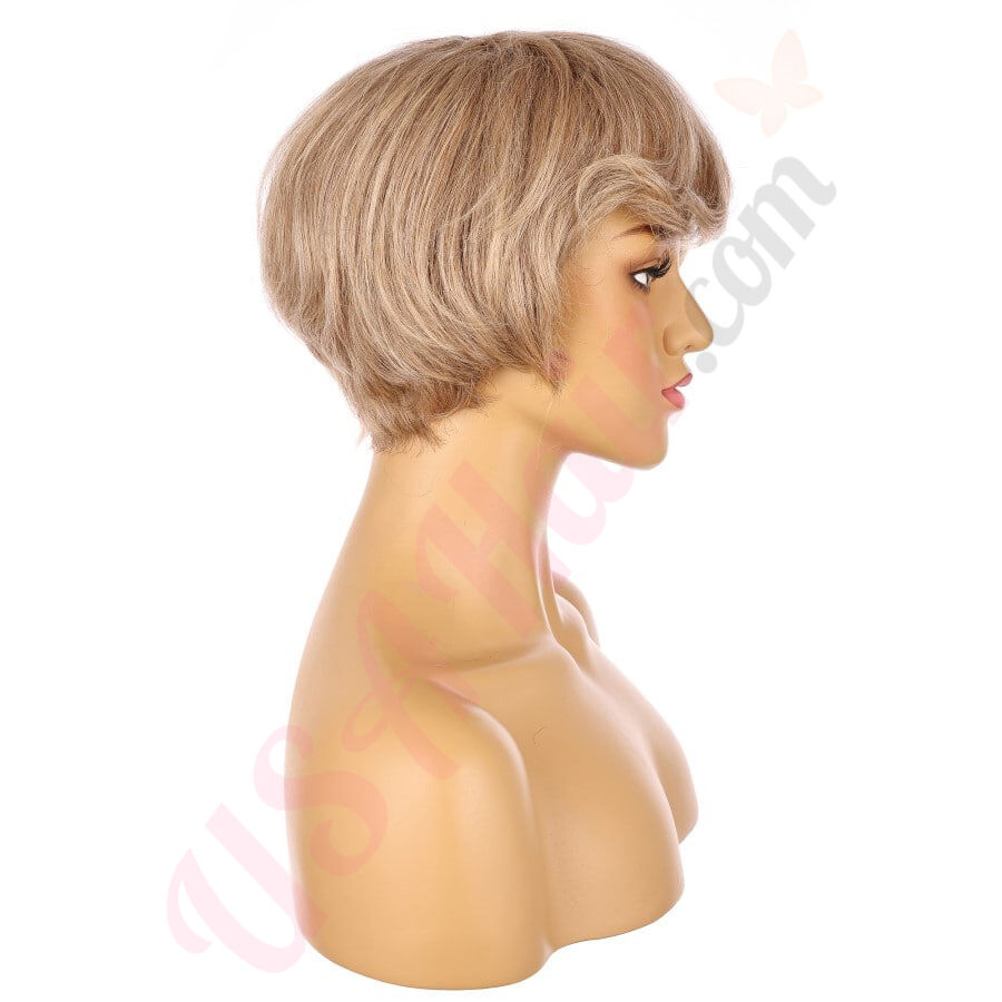 Premium Remy Hair Wig - 10 Inches - Dark Soft Golden Blonde | USA Hair