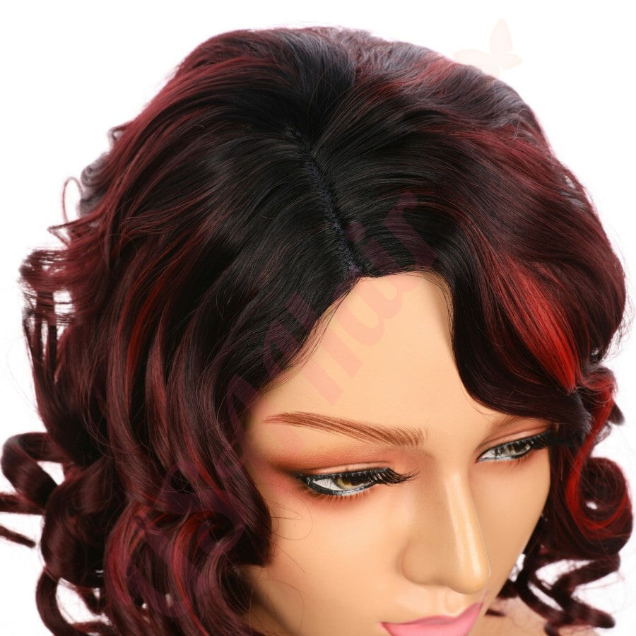 DM1707525 v4 Short Dark Red Synthetic Hair Wig Final Sale