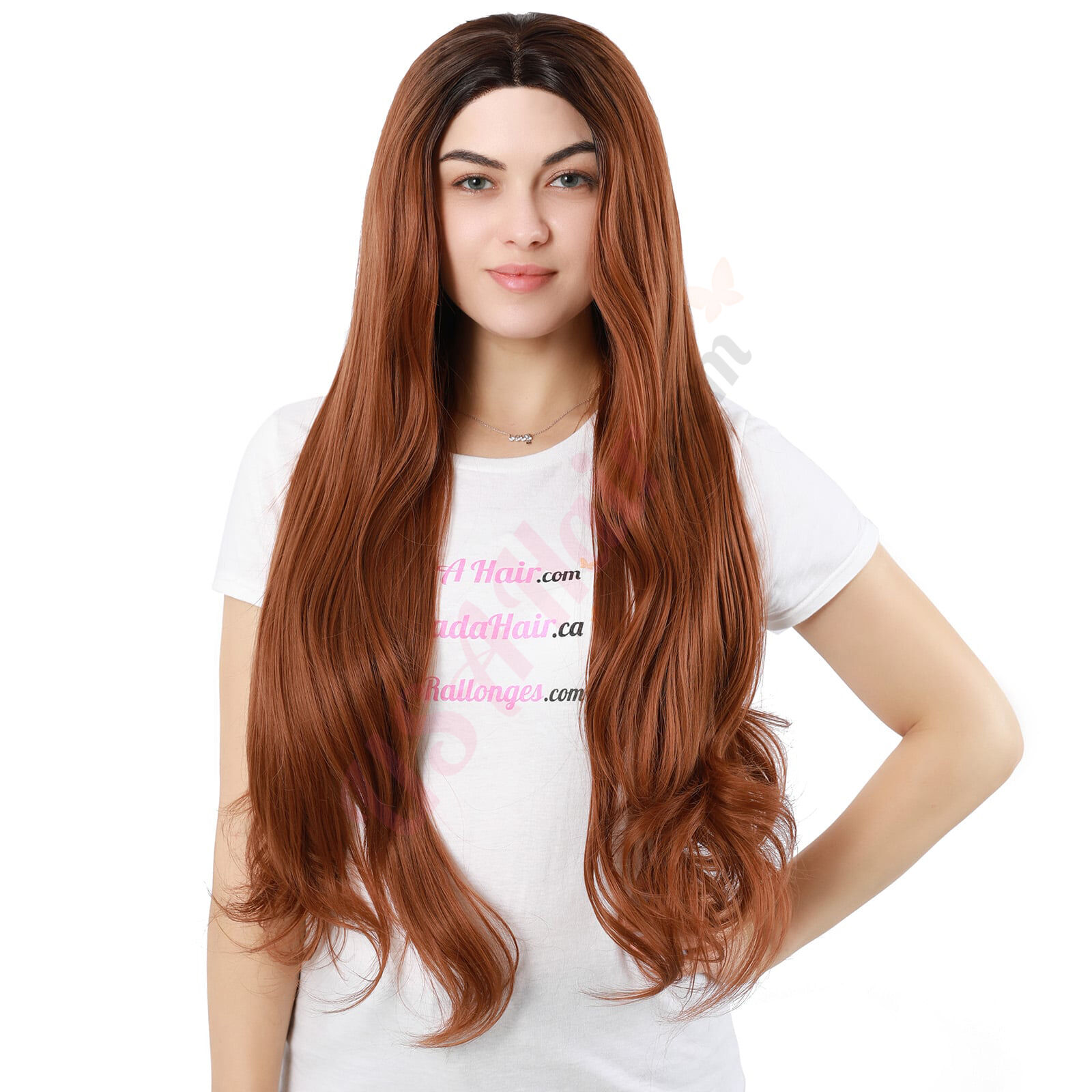 G1611110C v4 Long Ginger Synthetic Hair Wig Final Sale